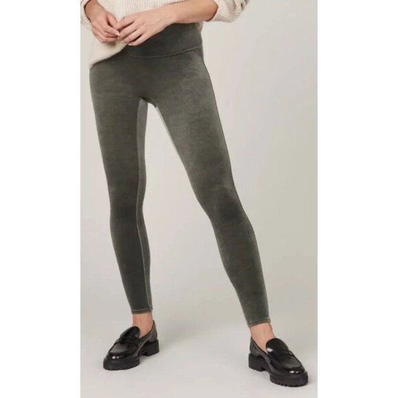 NEW NWT SPANX Velvet High Waisted Leggings Dark Palm Green High Rise Size 1X - Picture 4 of 9